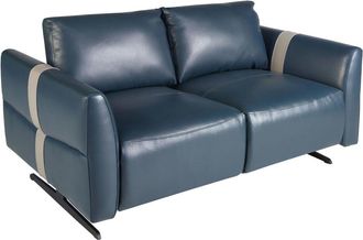 Angel Cerd&aacute; Sof&aacute; relax 2 plazas piel azul