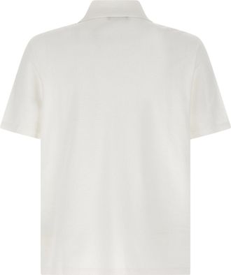 Balmain Logo-Embroidered Piqu&eacute; Polo - Cream