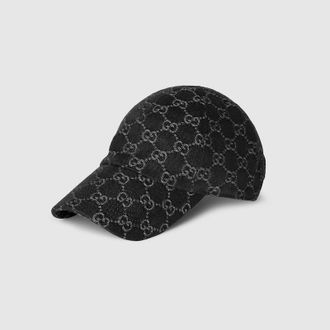 Gucci GG Cotton Denim Baseball Hat, Black