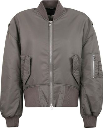 J.W.Anderson Solid Bomber Jacket With Leather Logo Patch