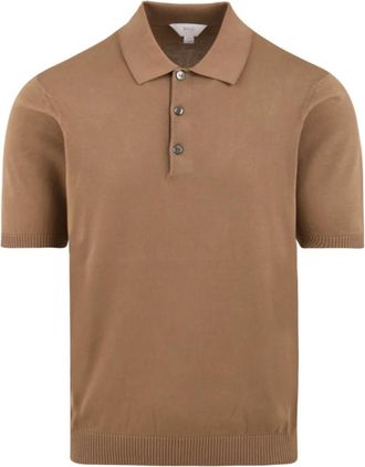 Malo Shaved Polo met Korte Mouwen - Heren - Polos - Bruin - L - Katoen - Tops