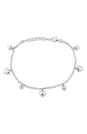 Delmar Sterling Silver Heart Charm Station Bracelet at Nordstrom Rack