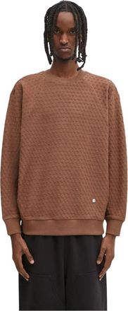 Ader Error Meadow Textured Raglan Sweatshirt - Heren - Sweatshirts - Bruin - XL - Katoen - Hoodies & sweatvesten