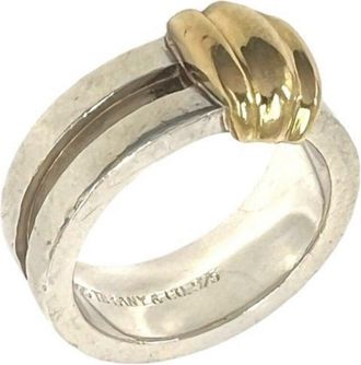 Tiffany & Co. Gold Silver Yellow Gold (18K) Silver 925 Band Ring (Pre-Owned)