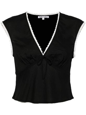 Reformation Top van biologisch katoen - Zwart