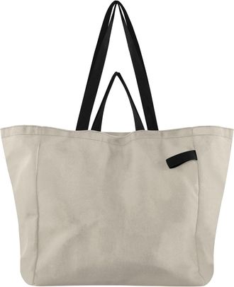 Generic Beige pattern Reusable Canvas Tote Bag, Heavy Duty Grocery Shopping Bag with Hard Bottom Double Handles Large Capacity Work Groceries Travel