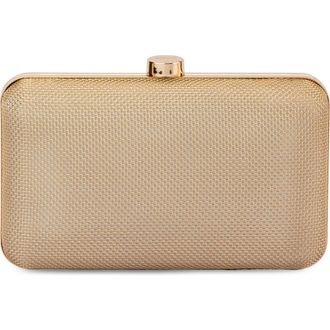 Olga Berg Jen Mesh Frame Clutch in Gold at Nordstrom
