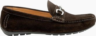 Loake Mens LOAKE HAWTHORN DRIVER SHOE DARK BROWN SUEDE - Size: 11