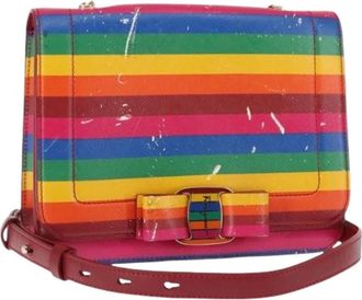 Ferragamo Pre-owned Leren Schoudertas - Dames - Vintage Schoudertas - Veelkleurig - ONE Size - Leer - Vintage