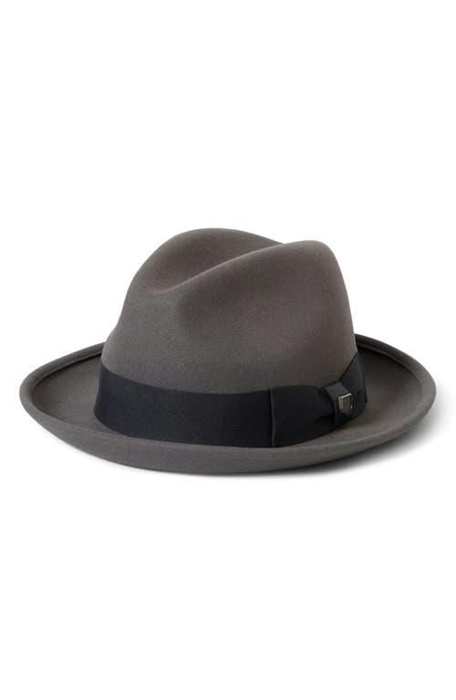 Brixton Horton Packable Wool Felt Fedora in Grey/Charcoal at  display picture 2