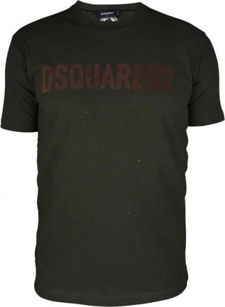 Dsquared2 Cotton T-Shirt - Heren - T-shirts - Groen - 2XL - Katoen - Tops