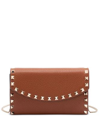 Valentino Garavani Rockstud Leather Wallet On Chain