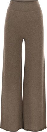 VANIS&Eacute; Wijde Broek - Dames - Wijde Broeken - Bruin - L - Kasjmier - Broeken