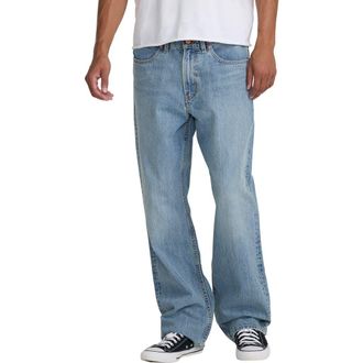 Rvca Americana Dayshift Relaxed Straight Fit Jeans in Stone Wash at Nordstrom, Size 29
