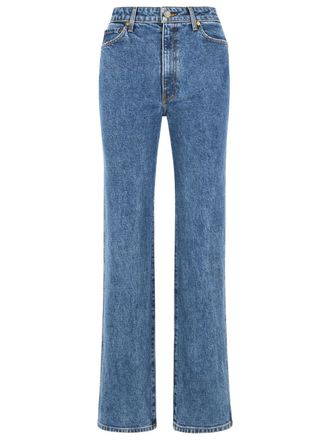 Khaite Stretchjeans Danielle aus blauem Boone-Denim
