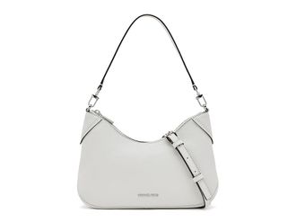 Michael Kors Jet Set Medium Convertible Pouchette Crossbody Cross Body Womens Handbags Optic White, Polyester/Polyurethane