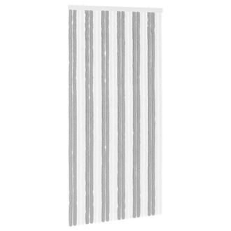 vidaXL Cortina De Insectos De Chenilla Gris Y Blanco 100 X 200 Cm Vidaxl