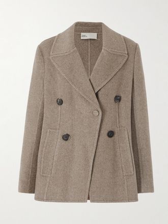 Tory Burch Giacca Asimmetrica In Twill Di Misto Lana - Grigio