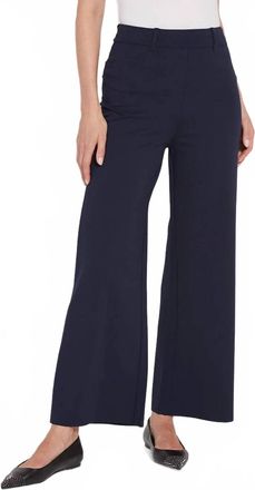 Lyssé Erin Hi Waist Wide Leg Ponte Pants In True Navy