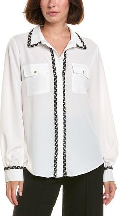 Karl Lagerfeld Karl Lagerfeld Tweed-Trim Button-Down Shirt