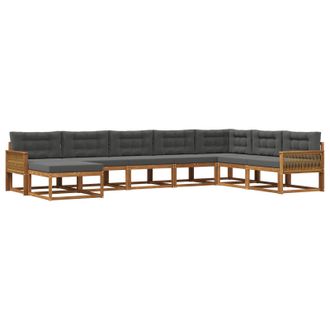 vidaXL Conjunto De Sof&aacute;s De Exterior 8 Pcs Natural Y Antracita Vidaxl