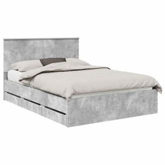 vidaXL Struttura Del Letto Con Cassetto Grigio Cemento 140 X 190 Cm Vidaxl