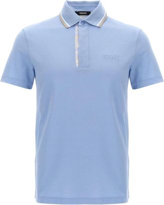 Versace Klassieke Polo Shirt voor Mannen - Heren - Polos - Blauw - XS - Katoen - Tops