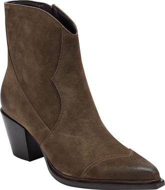 Marc Fisher Giulie Pointed Cap Toe Bootie in Dark Green at Nordstrom, Size 8.5