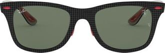 Ray-Ban 52mm Square Sunglasses in Carbon /Matte Allutex /Green at Nordstrom