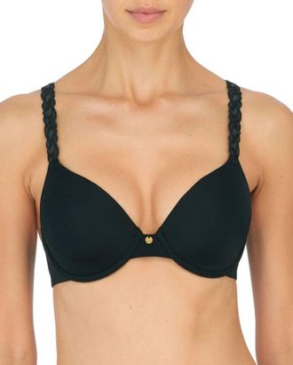 Natori Pure Luxe Custom Coverage Contour Underwire Bra In Black
