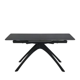 DRAWER Mesa extensible para 4/8 personas en piedra negra 150/200x76 cm