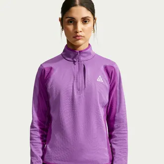 Nike Womens Nike ACG Wolf Grid Therma-FIT 1/2-Zip Hiking Top in Purple | IO4471-544