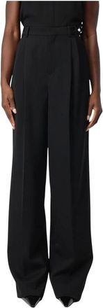 Saint Laurent Wide Trousers, female, Black, L, Wide Leg Trousers High Waist Classic