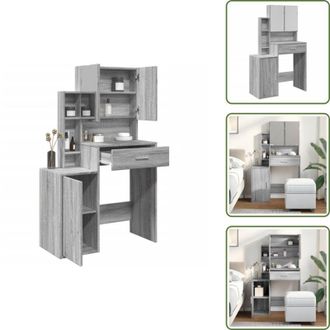 vidaXL Trucco - vidaXL Toeletta con Armadietto Grigio Sonoma 80x35x132 cm - Armadio