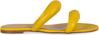 Gianvito Rossi Womens Yellow Leather Slides Goatskin Sandal