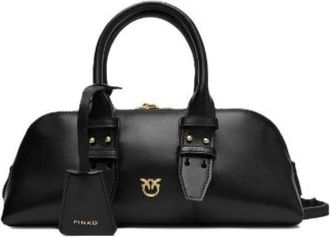 Pinko Bowling Baguette Tas - Dames - Handtassen - Zwart - ONE Size - Katoen - Tassen
