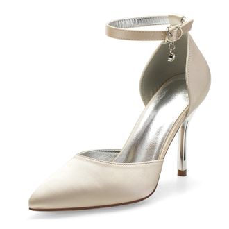 Miyoopark Womens Wedding Dress Shoes Stiletto High Heel Occasions Pumps M522 Champagne UK 7.5