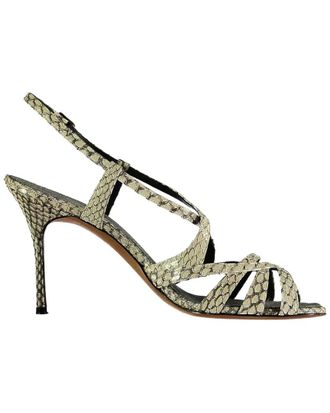 Manolo Blahnik Womens Leather Strappy Heel Sandal - 10S (Authentic Pre- Loved)