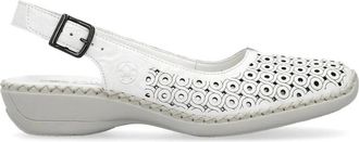 Rieker Witte Ballerinas - Dames - Ballerinas - Wit - 39 EU - Leer - Schoenen