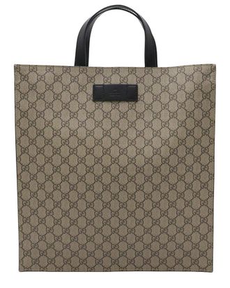 Gucci Beige Gg Supreme Canvas & Leather Soft Tote (Authentic Pre-Loved)