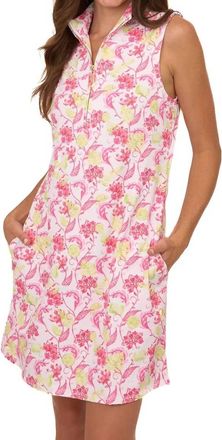 Cabana Life Margarita 1/4 Zip Sleeveless Sport Dress In Pink