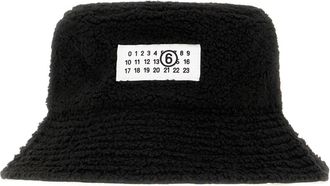 Maison Margiela Bucket Hat met patch - Heren - Hoeden - Zwart - ONE Size - Polyester - Accessoires