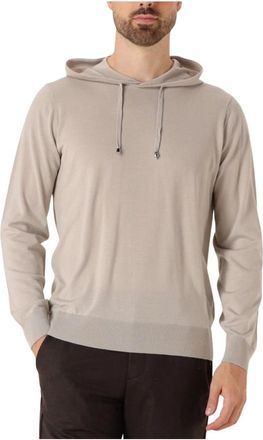 FILIPPO DE LAURENTIIS Cappuccio Ml R Merino - Heren - Ronde hals truien - Beige - XL - Wol - Truien & Vesten