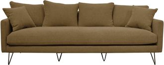 DRAWER Sofá de 4 plazas en tela con patas metálicas negras - Caramelo