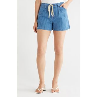 Sanctuary Villa Drawstring Shorts in Light Blue Stripe at Nordstrom Rack, Size X-Small