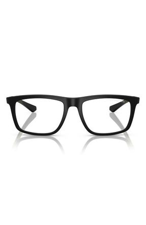 Emporio Armani 55mm Square Optical Glasses in Matte Black /Clear at Nordstrom