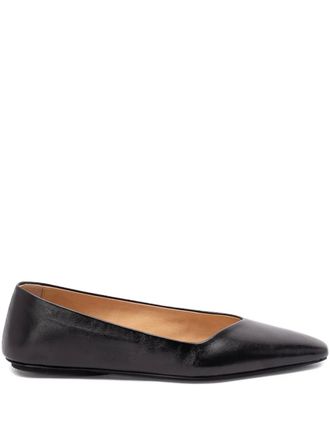 Mars&egrave;ll pointed-toe leather ballet flats - women - Calf Leather/Calf Leather/Calf Leather/Rubber - 38.5 - Black