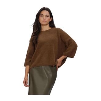 Knit-ted Hans Top - Dames - Ronde hals truien - Bruin - L - Wol - Truien & Vesten