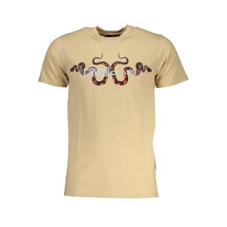 Cavalli Beige Katoenen Heren T-Shirt