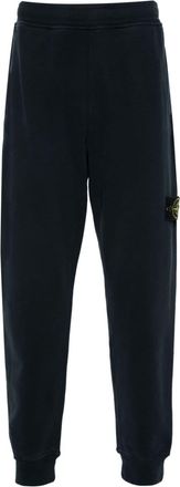 Stone Island Compass-badge cotton track pants - men - Cotton - L - Blue